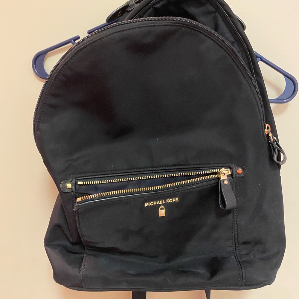 Michael Kors Kelsey Zip Large Backpack Black Color Nylon